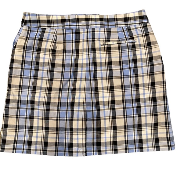 IZOD NWOT Golf Classic Blue/White/Black Plaid Skort 4 - Picture 6 of 12